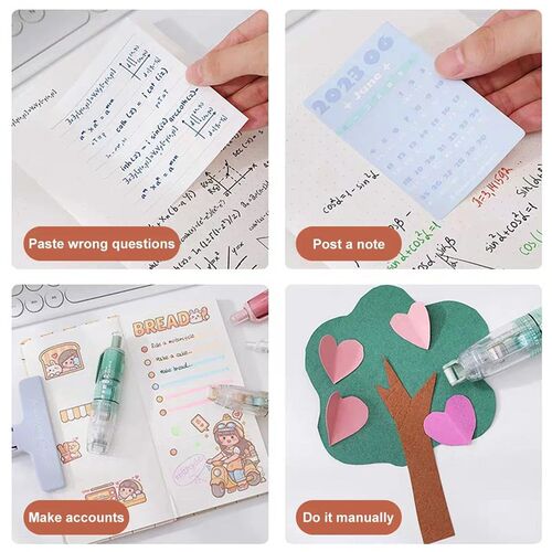 Cute Dots Glue Tape Double-Sided Adhesive Roller Refillable