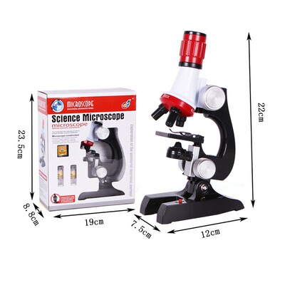 Microscope Kit Lab LED 100X-400X-1200X Home School Science