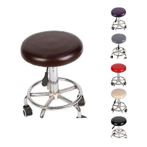 Round Chair Cover Elastic PU Leather Round Stool Chair
