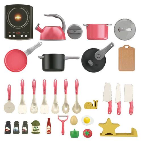 Kids Kitchen Toys Accessories Toddler Pretend Cooking Playse