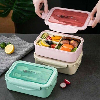 Portable 1400ML Lunch Box Microwavable Double-layer Food
