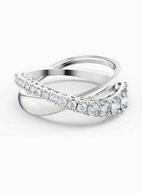 New double-breasted ring with attractive interwoven thread f