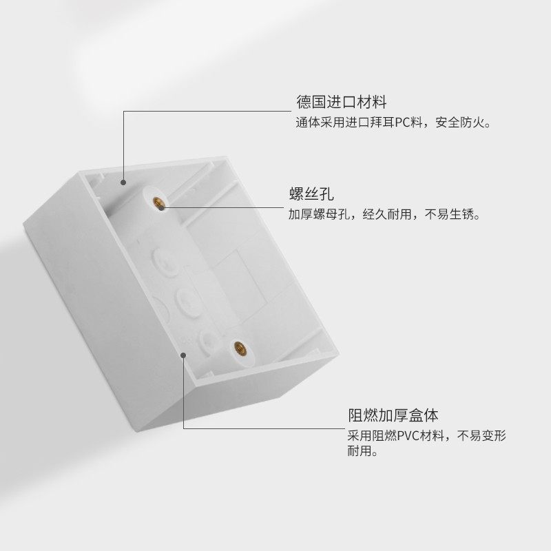 鸿雁明盒明装底盒接线盒开关墙壁家用塑料明线盒子8型餐装10只,电子/电工,开关/插座底盒,淘宝优惠券,粉丝福利购,淘宝优惠卷