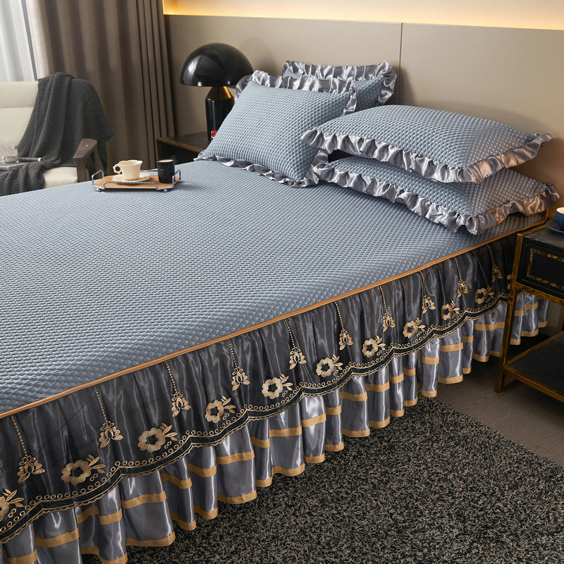 夏季冰豆豆冰丝凉席三件床裙款床罩床垫可水洗防滑空调软席夏天,床上用品,冰丝席,淘宝优惠券,粉丝福利购,淘宝优惠卷