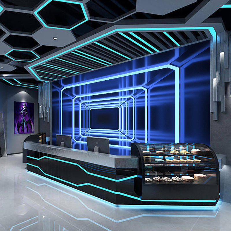 3d立体科幻科技感墙纸 延伸空间电竞网吧背景墙布酒吧ktv包厢壁纸,家装主材,定制壁画,淘宝优惠券,粉丝福利购,淘宝优惠卷