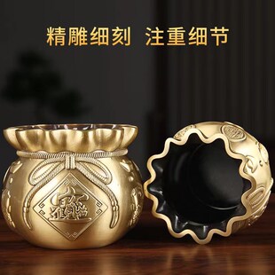 黄铜存钱罐钱袋子聚宝盆招财聚财福袋家居客厅办公室装饰工艺摆件