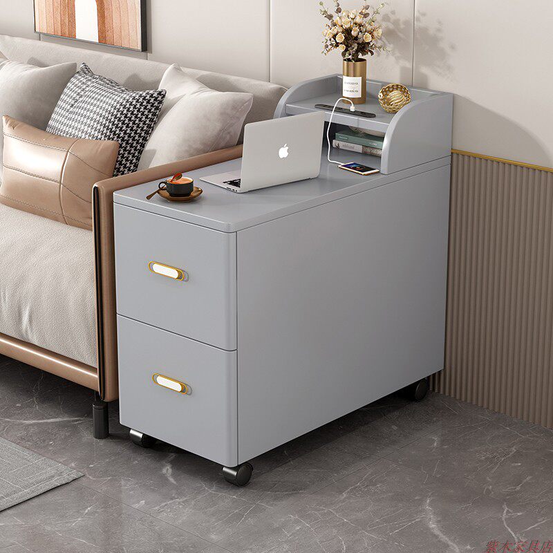 边几沙发边柜沙发柜带插座USB茶几缝隙扶手柜角几侧边窄边柜客厅