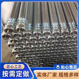 链轮运输设备双链轮重型镀锌滚筒不锈钢托辊流水线运输带滚轴