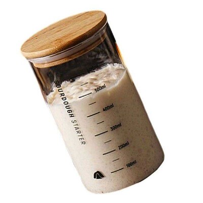 Sourdough Starter Glass Fermentation Jar Wide Mouth Baking