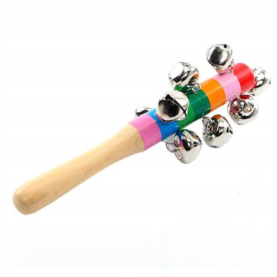 Wooden Rainow Rattle ells for Neworn ay hildren rying and Pa