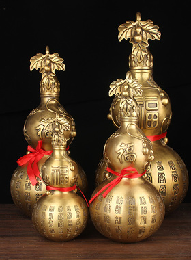 铜百福葫芦摆件  铜葫芦摆件 开盖铜葫芦  葫芦摆件