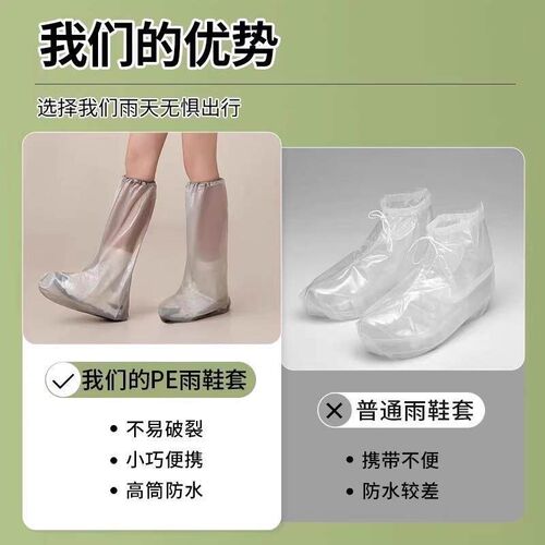 Disposable Rain Shoe Covers - Waterproof, Slip-Resistant, Th