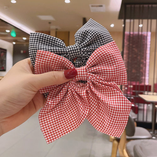 2022 New Polka Dot Print Barrettes Long Ribbon Hair Clip Bow