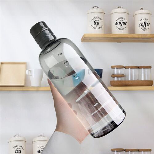 500/ 750ml PC Plastic Water Bottle with Time Marker Creative