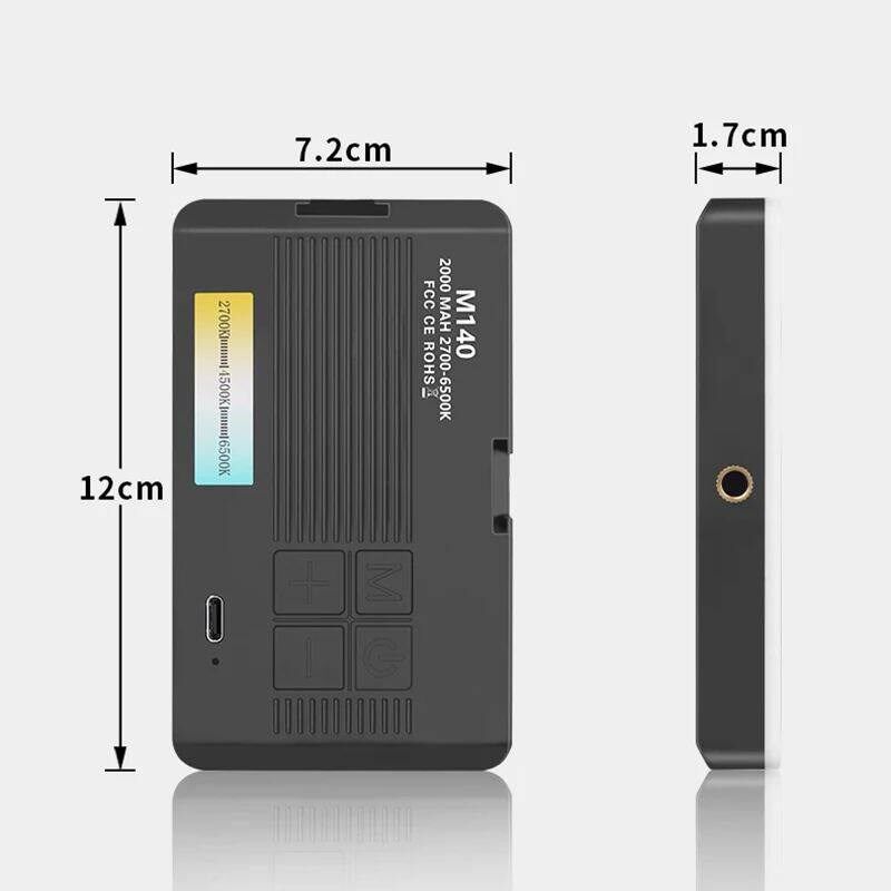 Rechargeable LED fill light 3 color temperature modes portab