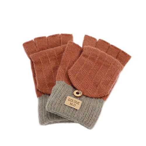 Fashion women fingerless winter gloves with finger protect c