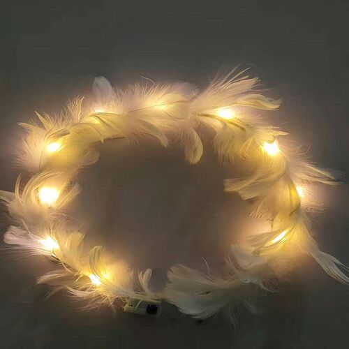 New glowng feather wreath LED brght flash wreath scenc spot