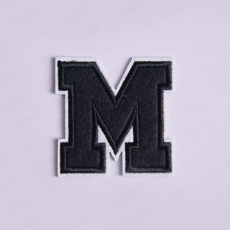 Navy Blue Letter Patch ABC DEF OPQ RST UVW XYZ Embroidery Pa - 实物图