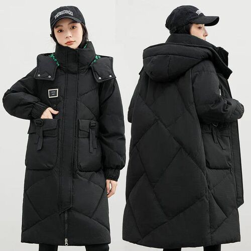 European 2023 Winter New Detachable Hood Cotton Coat Womens