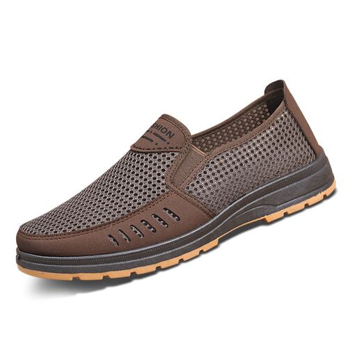 Men Casual Shoes Breathable Mesh Non-slip Super Light Flats