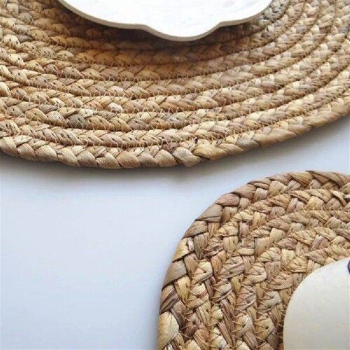 1Pc Handmade Round Natural Gourd Straw Insulation Pad