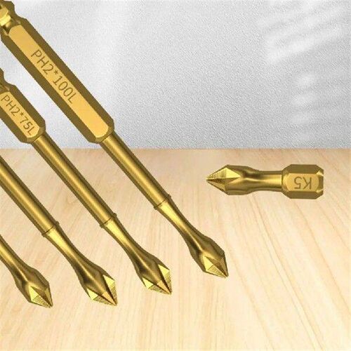 6PCS Portable Titanium Coating Screwdriver Bit Non-slip