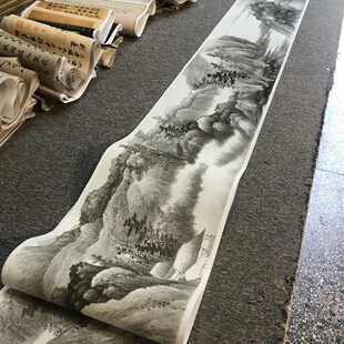 名画复制品龚贤山水图卷写意水墨山水画国画艺术微喷临摹装饰画