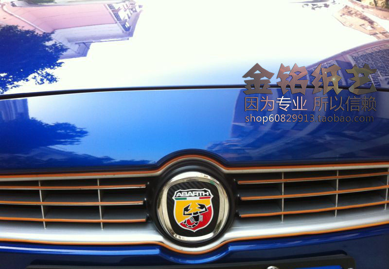 反光贴菲亚特车贴车标博悦菲翔 菲跃 阿巴斯abarth前标改装贴蝎子
