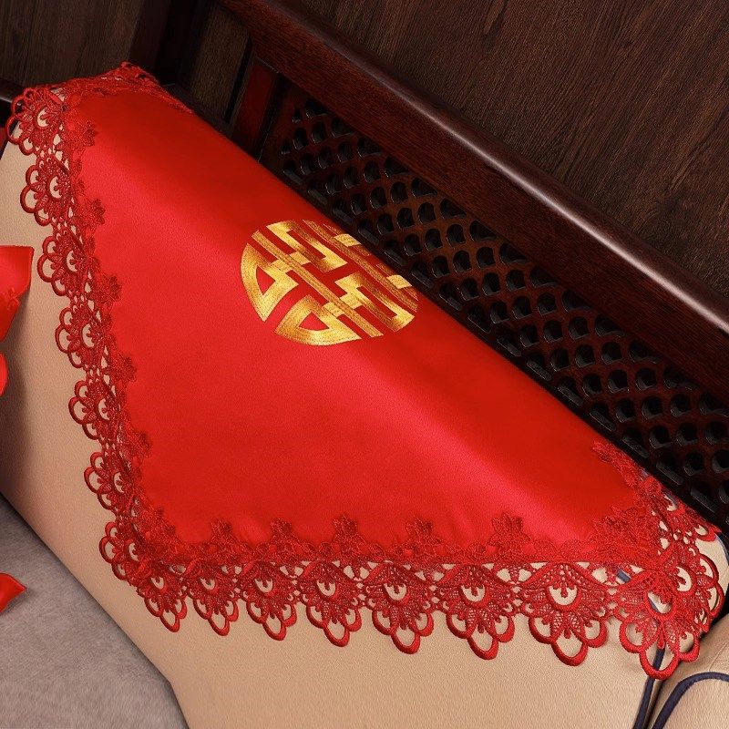 单人沙发巾结婚红色沙发罩四季防滑通用沙发扶手靠背巾垫布