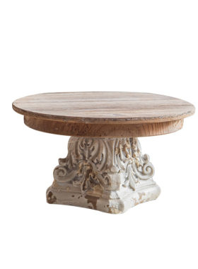 实木圆形底座复古田园雕刻工艺品摆件原木托架茶盘果盘香薰托盘