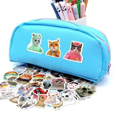 10/50/100pcs Funny Cat Stickers Cartoon Cute Decals Toy Stat
