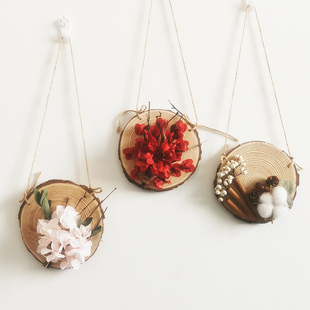 壁饰挂饰干花挂件创意装饰墙面遮丑卧室房间墙壁照片墙上床头墙饰