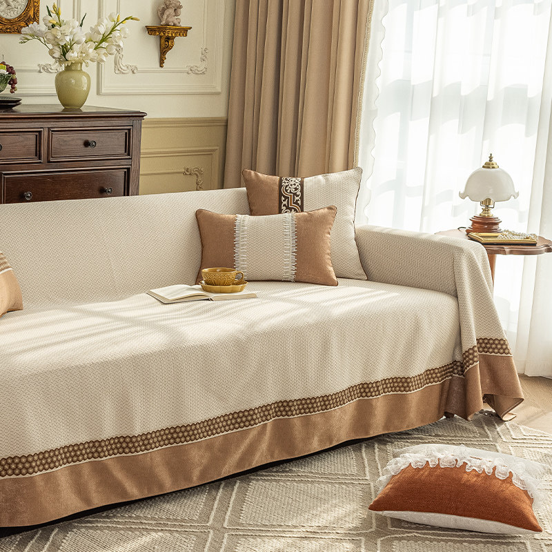 中古风沙发垫客厅沙发盖布盖巾一体式全包沙发巾抱枕靠枕四季通用,居家布艺,沙发垫,淘宝优惠券,粉丝福利购,淘宝优惠卷