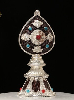 曼扎盘37堆曼茶罗全仿尼泊尔八吉祥摆件带托盘宝石曼达盘供修