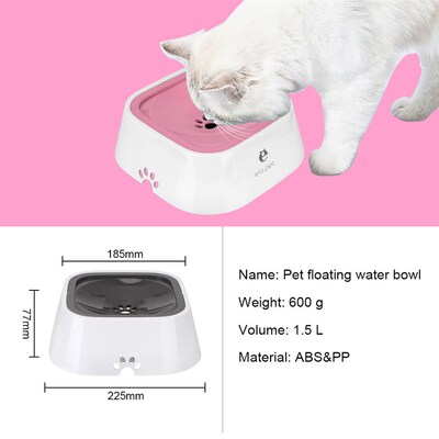 Cat Dog Water Bowl Anti-Overflow 1.5L Pet Fountain Carried F