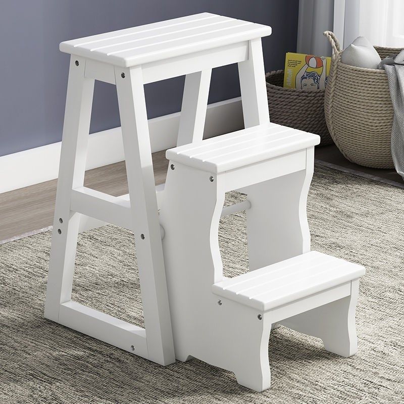 翻梯实木梯凳二三步两用家用折叠客厅多功能登高梯子凳楼梯椅加厚,居家日用,家用梯,淘宝优惠券,粉丝福利购,淘宝优惠卷