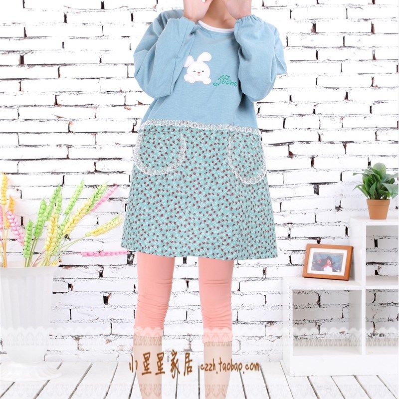 韩式卡通时尚围裙 美甲店幼儿园工作服反穿衣长袖围裙,家庭/个人清洁工具,围裙,淘宝优惠券,粉丝福利购,淘宝优惠卷