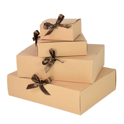 1pc Kraft White Black Gift Box Kraft Paper Packaging Boxes C
