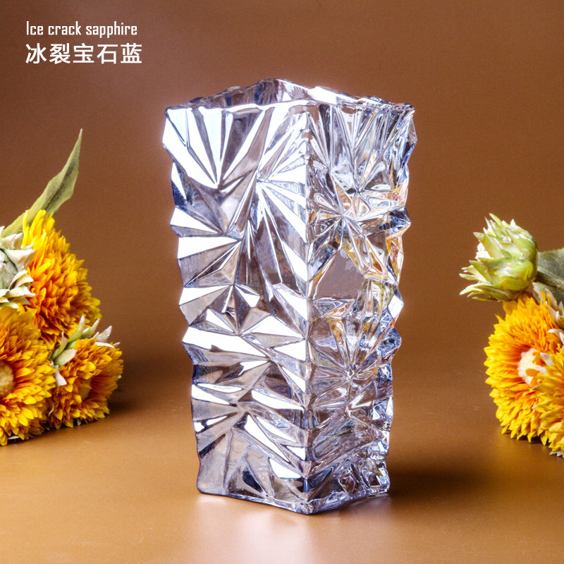 弗莱文茨欧式玻璃花瓶水培富贵竹百合条纹花瓶客厅插花摆件,家居饰品,花瓶,淘宝优惠券,粉丝福利购,淘宝优惠卷