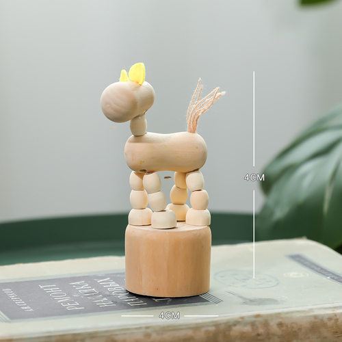Cartoon wooden artwork movable puppet desktop figurine Ornam