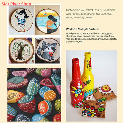 21/25 Color Permanent Acrylic Paint Marker Pens for Fabric C