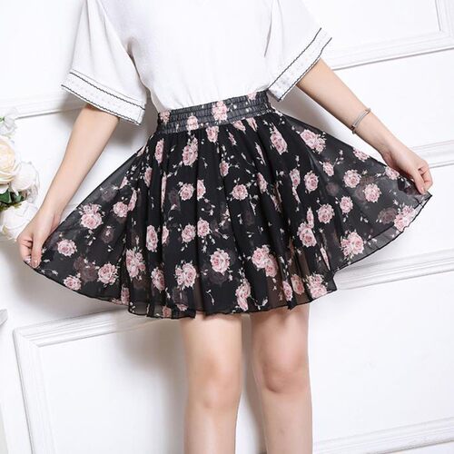 Cute Mini Pleated Summer Skirt Women  New Korean Fashion