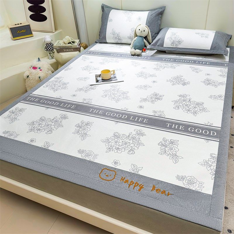 夏天藤席冰丝席三件卡通凉席可水洗单人家用空调软席子202新款,床上用品,藤席,淘宝优惠券,粉丝福利购,淘宝优惠卷