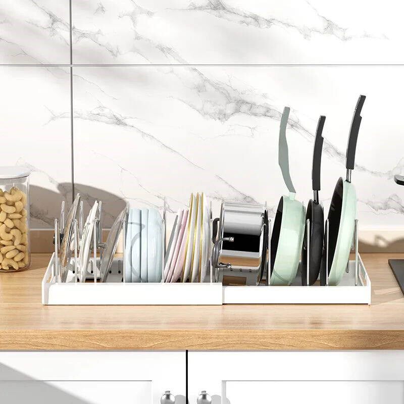 2024 New Scalable and Adjustable Pot Lid Storage Rack Pot Li - 实物图
