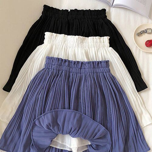 Solid Chiffon Summer Shorts Skirt Women  Fashion Korean