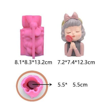 3D Cute Girl Succulent Flower Pot Mould Silicone Flower Pot