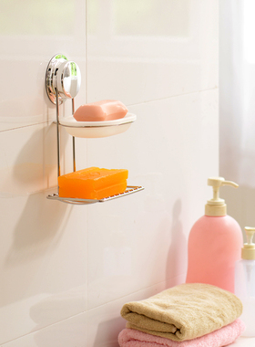 嘉宝强力吸盘肥皂盒创意浴室壁挂肥皂架沥水香皂盒卫生间皂托皂网