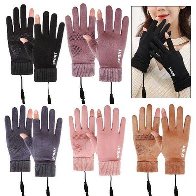 Touch Screen Winter Warm Electric Heated Gloves USB