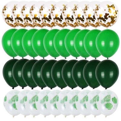 40pcs Green Balloons Set Chrome Metallic Confetti Ballon Jun