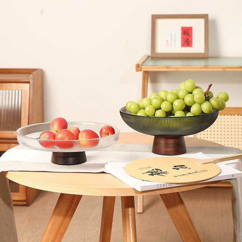 新款复古实木底座高脚玻璃水果盘中式家用客厅茶几果盆高档摆件,鲜花速递/花卉仿真/绿植园艺,割草机/草坪机,淘宝优惠券,粉丝福利购,淘宝优惠卷